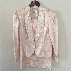 80's Scott McClintock Vintage 2pc Suit Skirt Pink Size 10 Petites